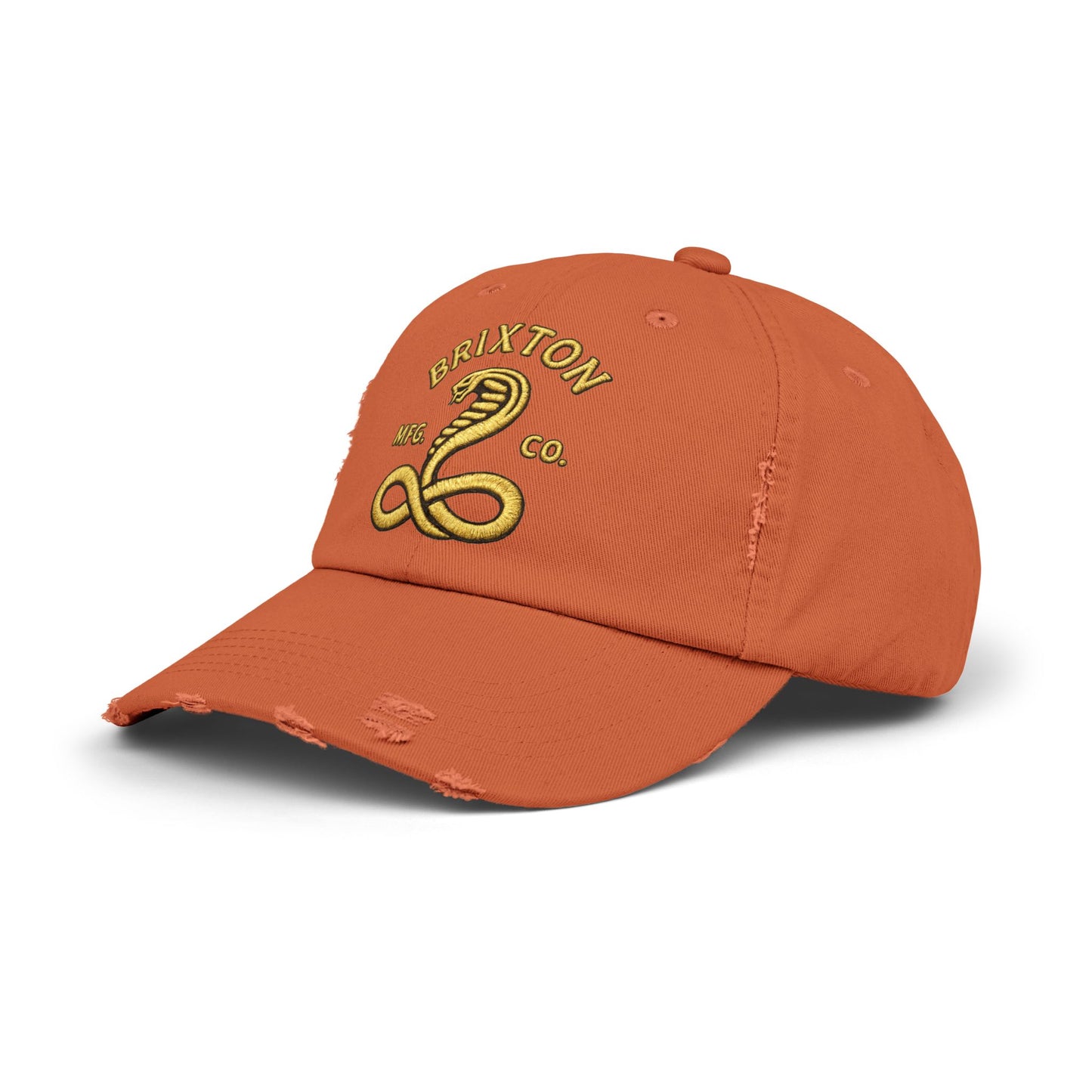 Distressed Brixton Cobra Cap — Vintage Embroidered Snake Hat Hats Printify