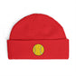 Sequin Tennis Ball Cuff Beanie - Sparkle Sports Knit Hat for Players & Fans Hats Printify One size Red
