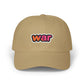 Dad Cap — White Embroidered "war" Patch Hat Hats Printify Khaki One size