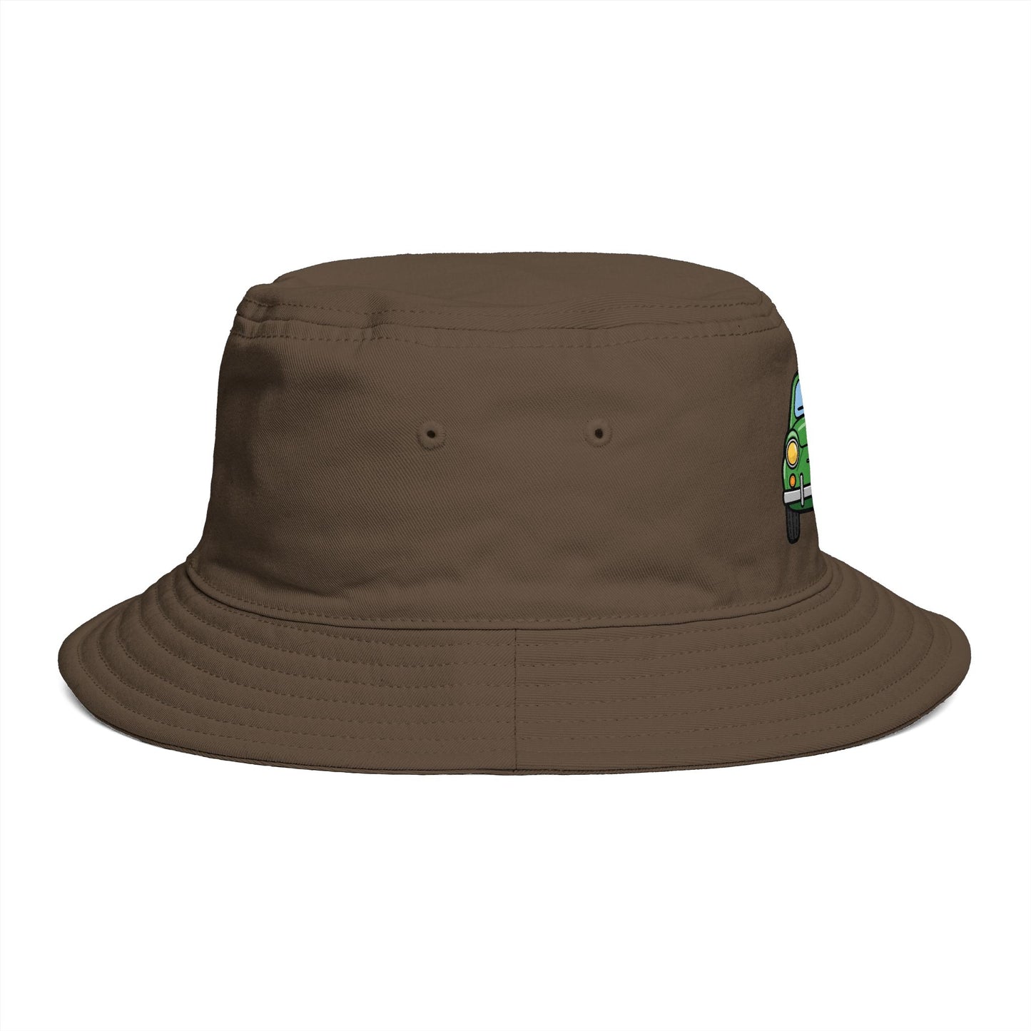 Bucket Hat — Retro Green Car Embroidered Bucket Hat