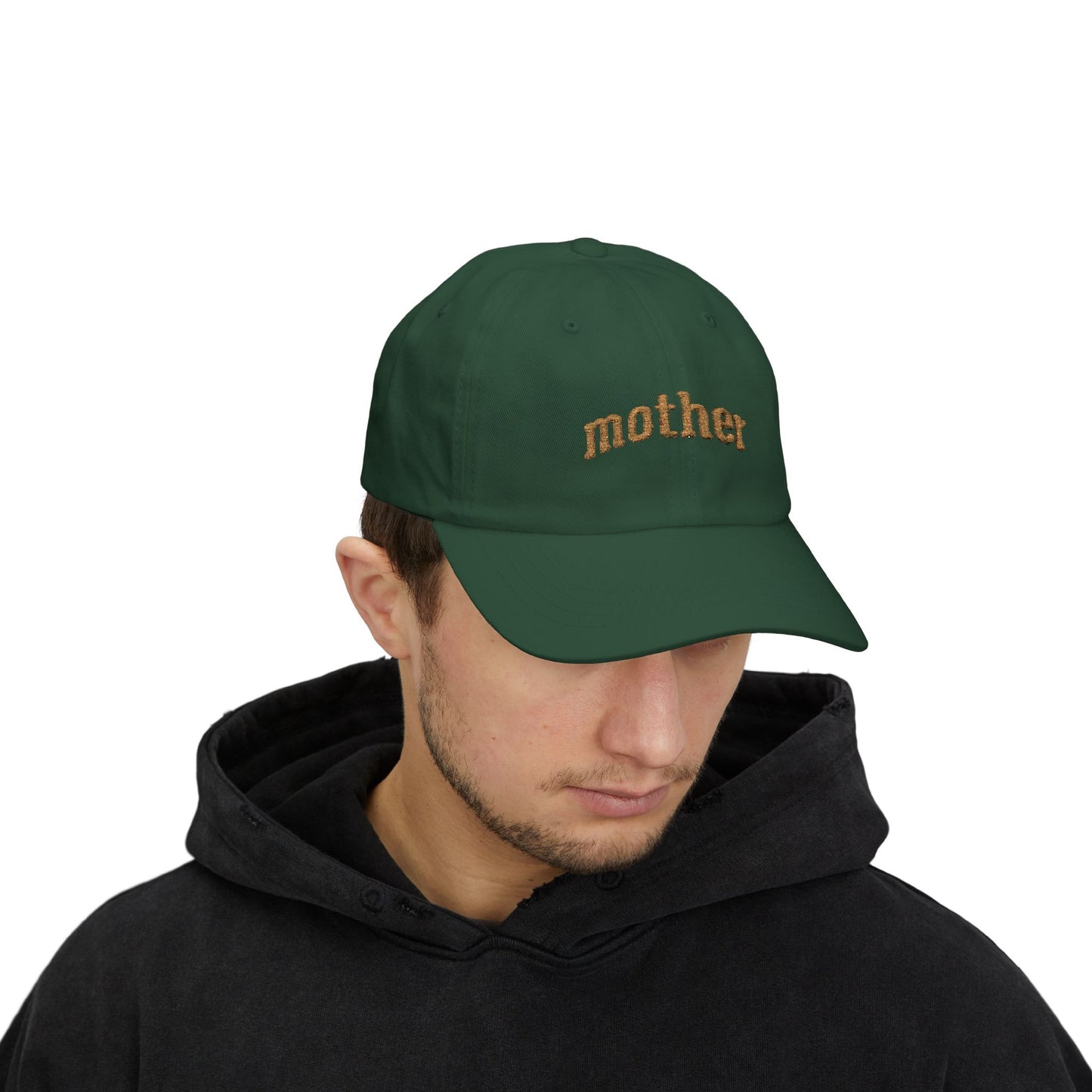Mother Embroidered Dad Cap — Casual White Baseball Hat for Moms, Mother's Day Gift