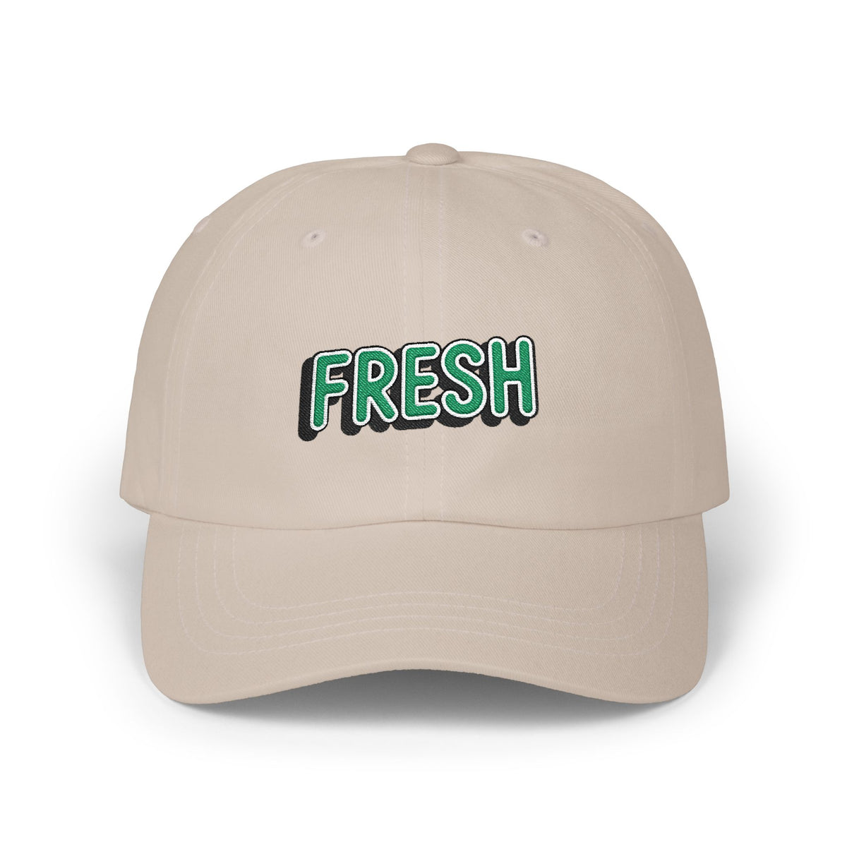 Fresh Embroidered Dad Cap — White Casual Baseball Hat Hats Printify Stone One size