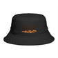 Bucket Hat — 'Jew' Logo with Bagels Embroidery | Retro Jewish Food Pride Cap Hats Printify One size Black