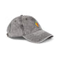 Vintage Embroidered Carrot Dad Hat – Washed Grey Cotton Cap Hats Printify