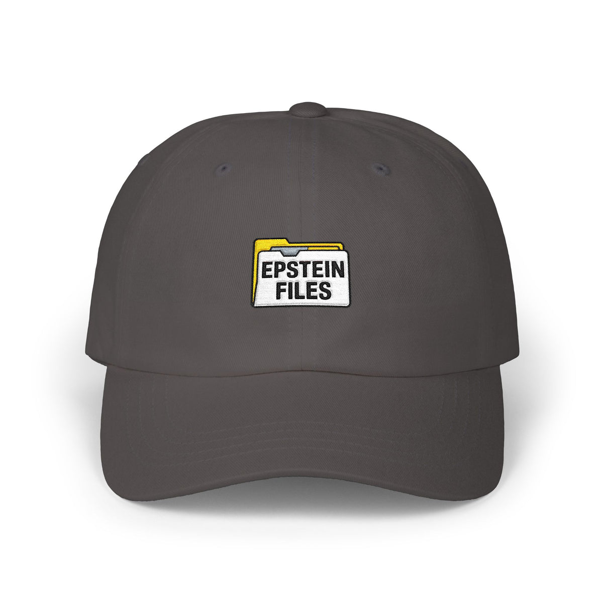 Dad Cap — "Epstein Files" Embroidered Archive Logo Hat Hats Printify Dark Grey One size