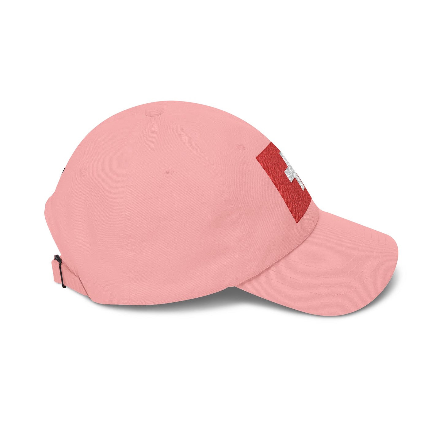 Dad Cap with Swiss Flag Embroidered Patch — Classic White Adjustable Hat