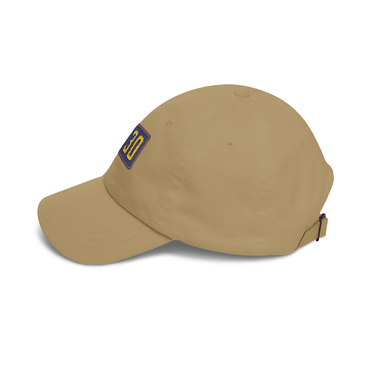 Dad Cap with Embroidered '130' Patch – Classic White Baseball Hat Hats Printify