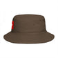 Swiss Cross Brown Bucket Hat — Alpine Flag Patch Sun Hat Hats Printify