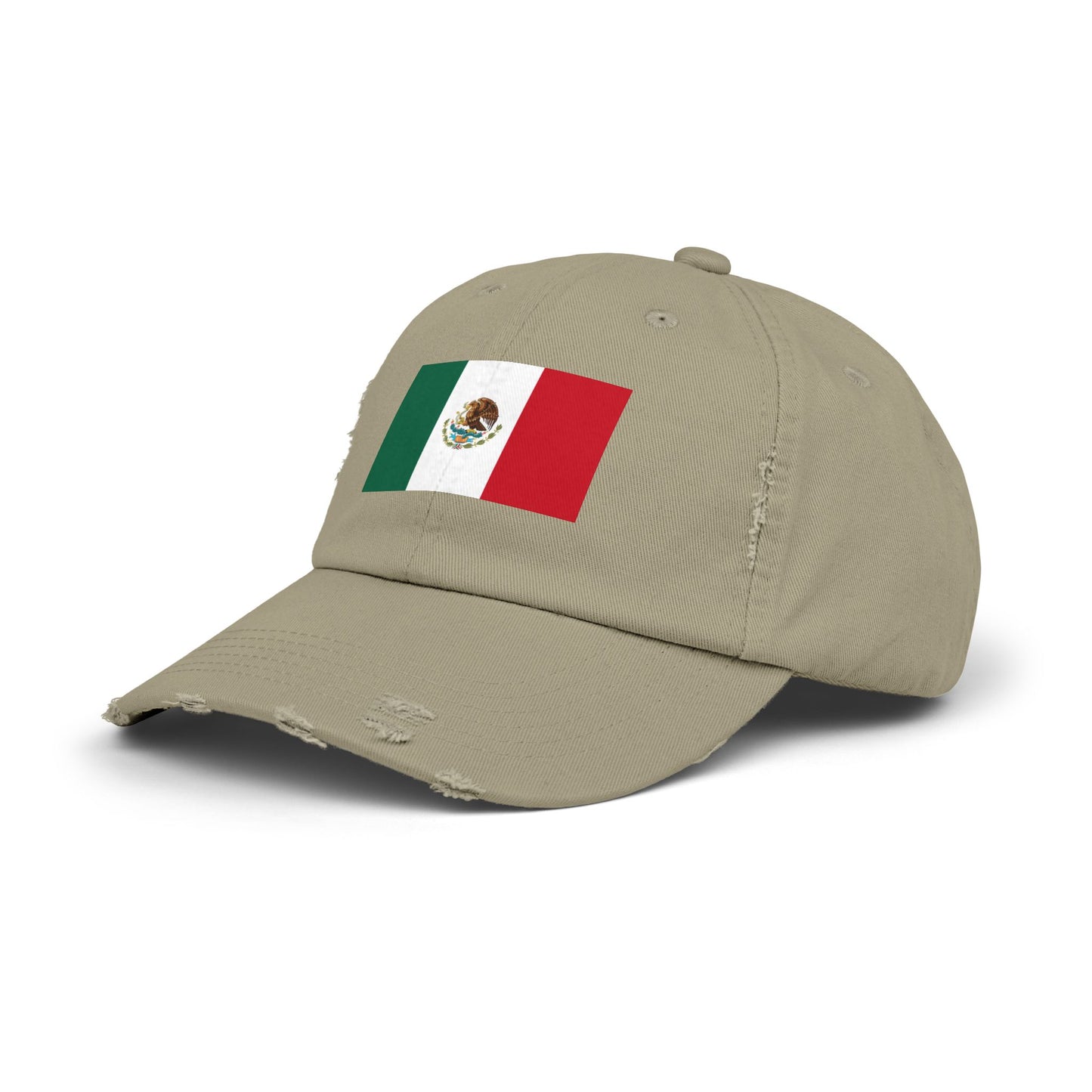 Mexico Flag Distressed Cap — Vintage Mexican Flag Dad Hat Hats Printify