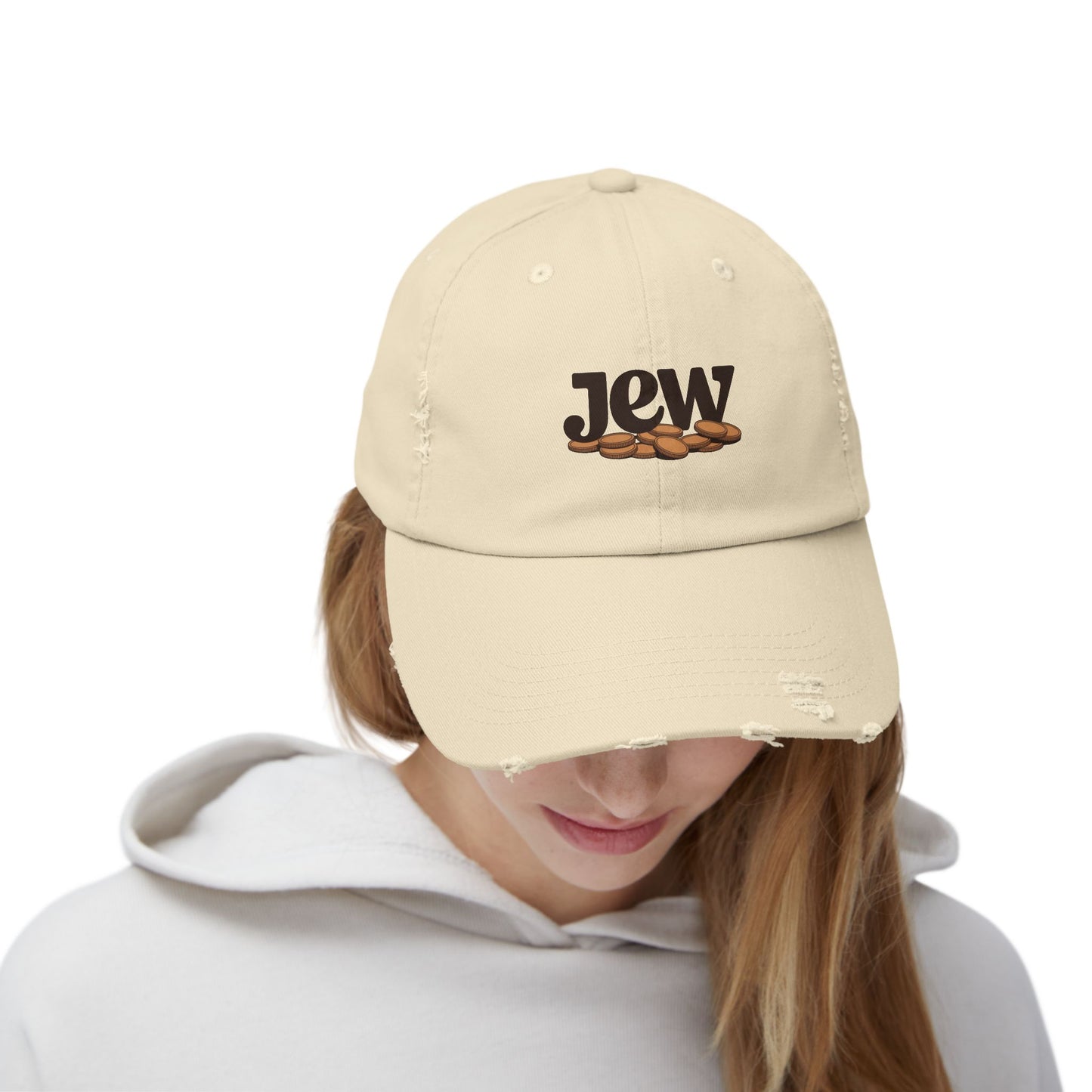 Distressed Coffee Bean Cap — Java Logo Dad Hat Hats Printify