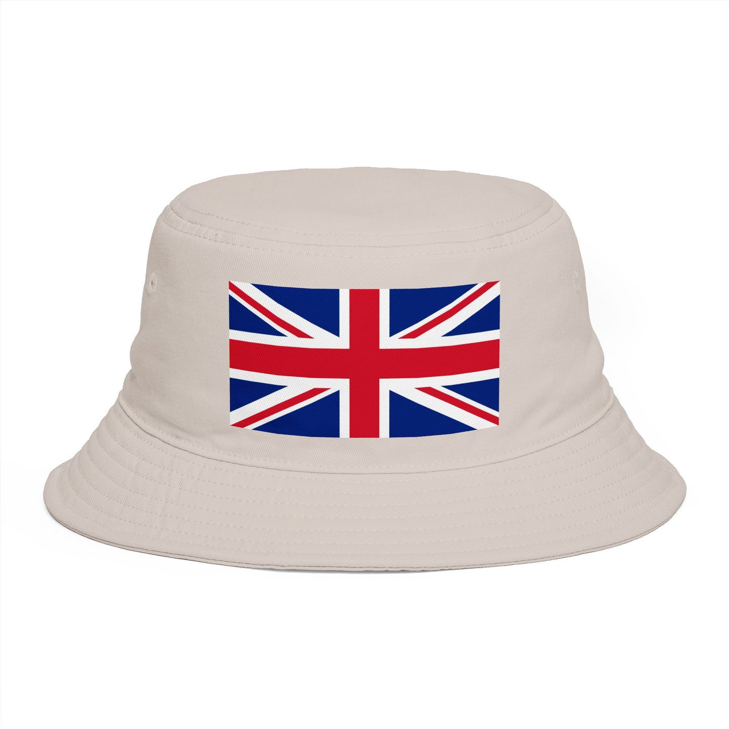 Union Jack Bucket Hat — British Flag Cotton Sun Hat Hats Printify One size Bone