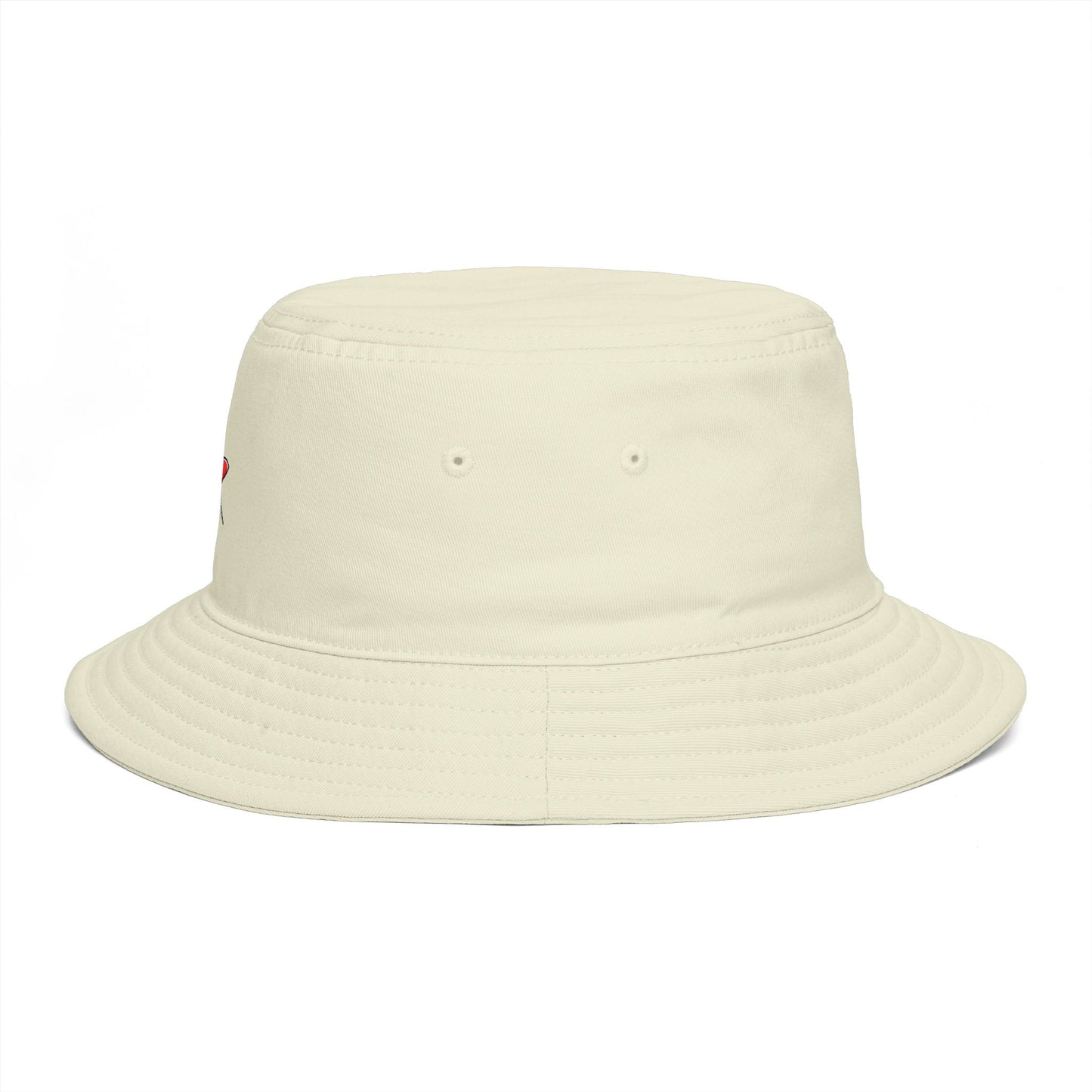 Red Pushpin Embroidered Bucket Hat - Minimal Casual Sun Hat Hats Printify