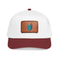 Leather Patch Baseball Cap — Retro Grenade Patch Hat Hats Printify One size Maroon / White / Light Brown patch Rectangle