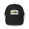 Fishing Hat – 'Gädda' Pike Patch Distressed Cap Hats Printify Black One size