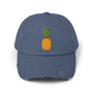 Distressed Pineapple Cap — Retro Embroidered Fruit Hat Hats Printify Scotland Blue One size