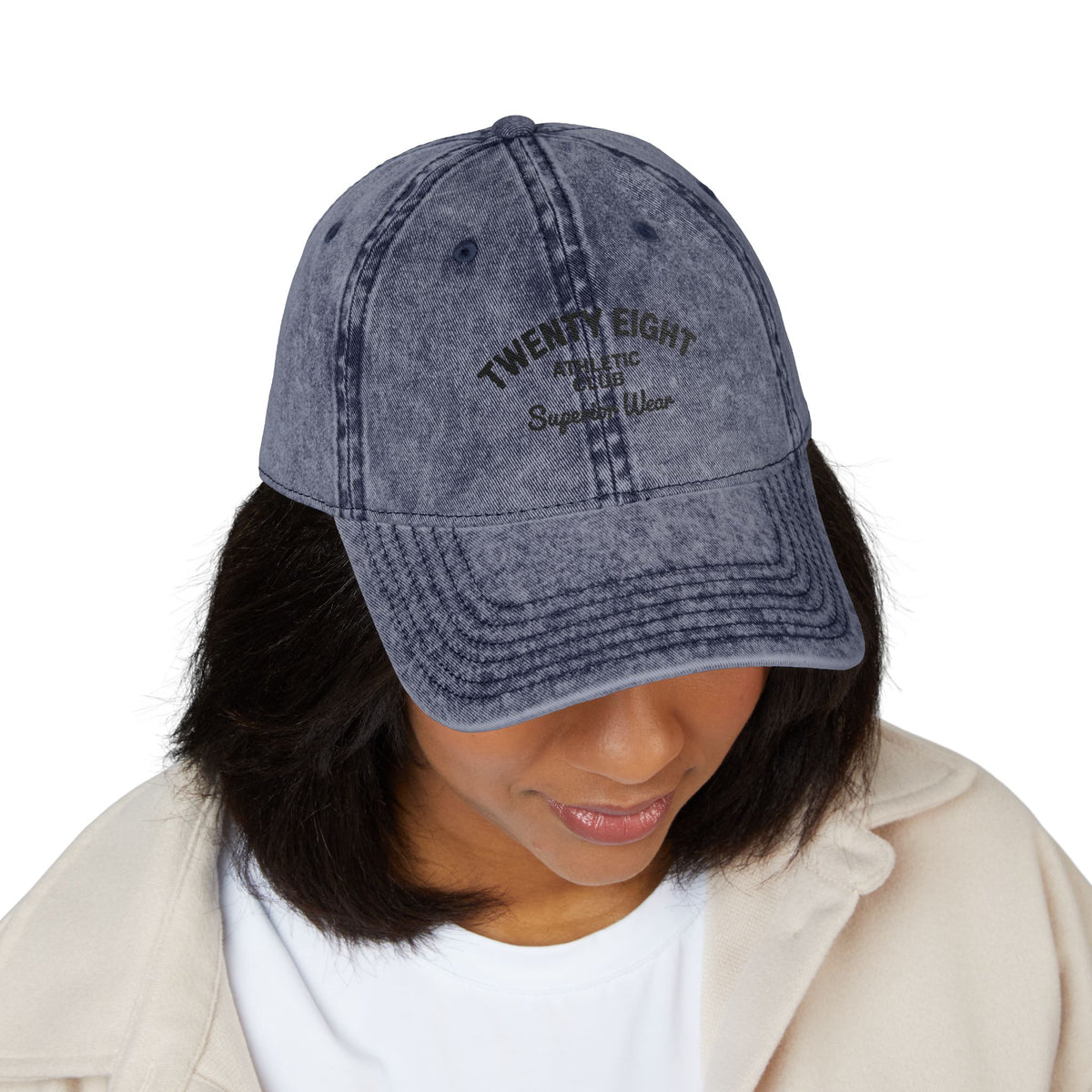 Vintage Embroidered Cap — 'TWENTY EIGHT' Distressed Dad Hat Hats Printify