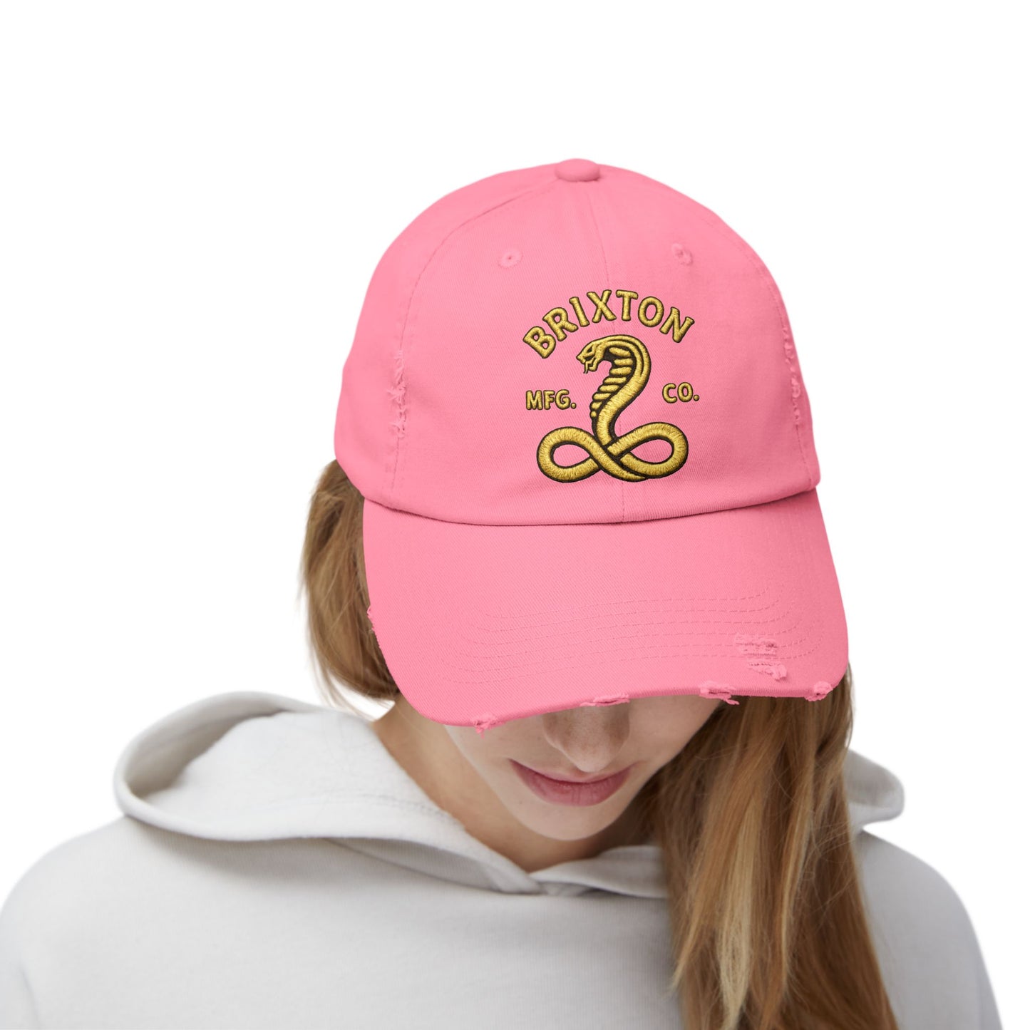 Distressed Brixton Cobra Cap — Vintage Embroidered Snake Hat