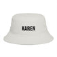 Karen Bucket Hat — Bold Name Embroidered Casual Cotton Sun Hat Hats Printify One size Ecru