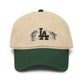 Washed Baseball Cap with LA Embroidered Astronauts Hats Printify One size Dark Green / Khaki