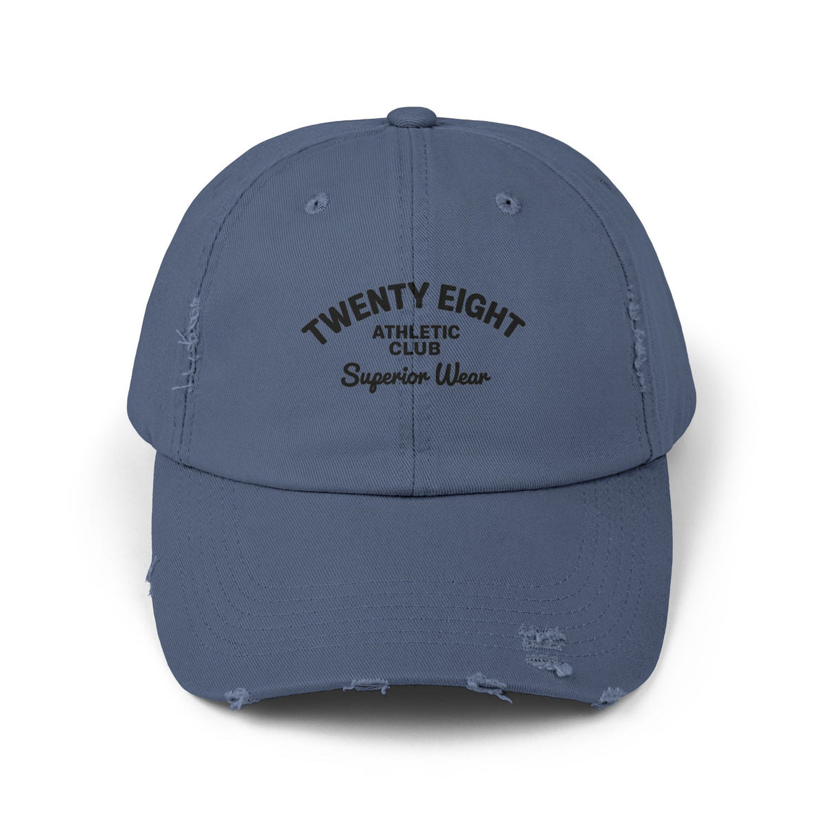 Distressed Baseball Cap — "Twenty Eight" Vintage Embroidered Dad Hat Hats Printify Scotland Blue One size