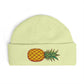 Pineapple Embroidered Cuff Beanie – Tropical Knit Winter Hat Hats Printify