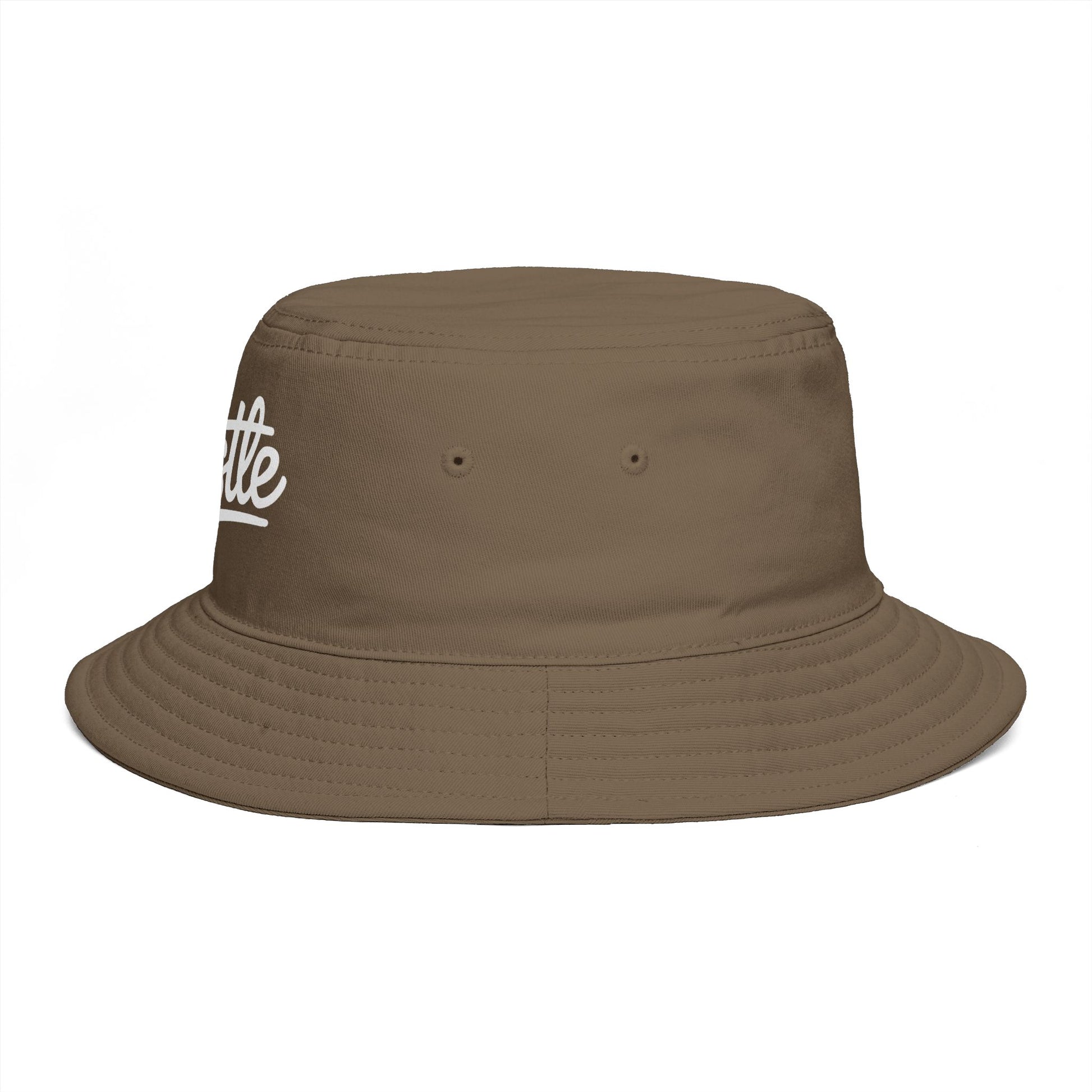Hustle Embroidered Bucket Hat — Retro Script Streetwear Cap Hats Printify