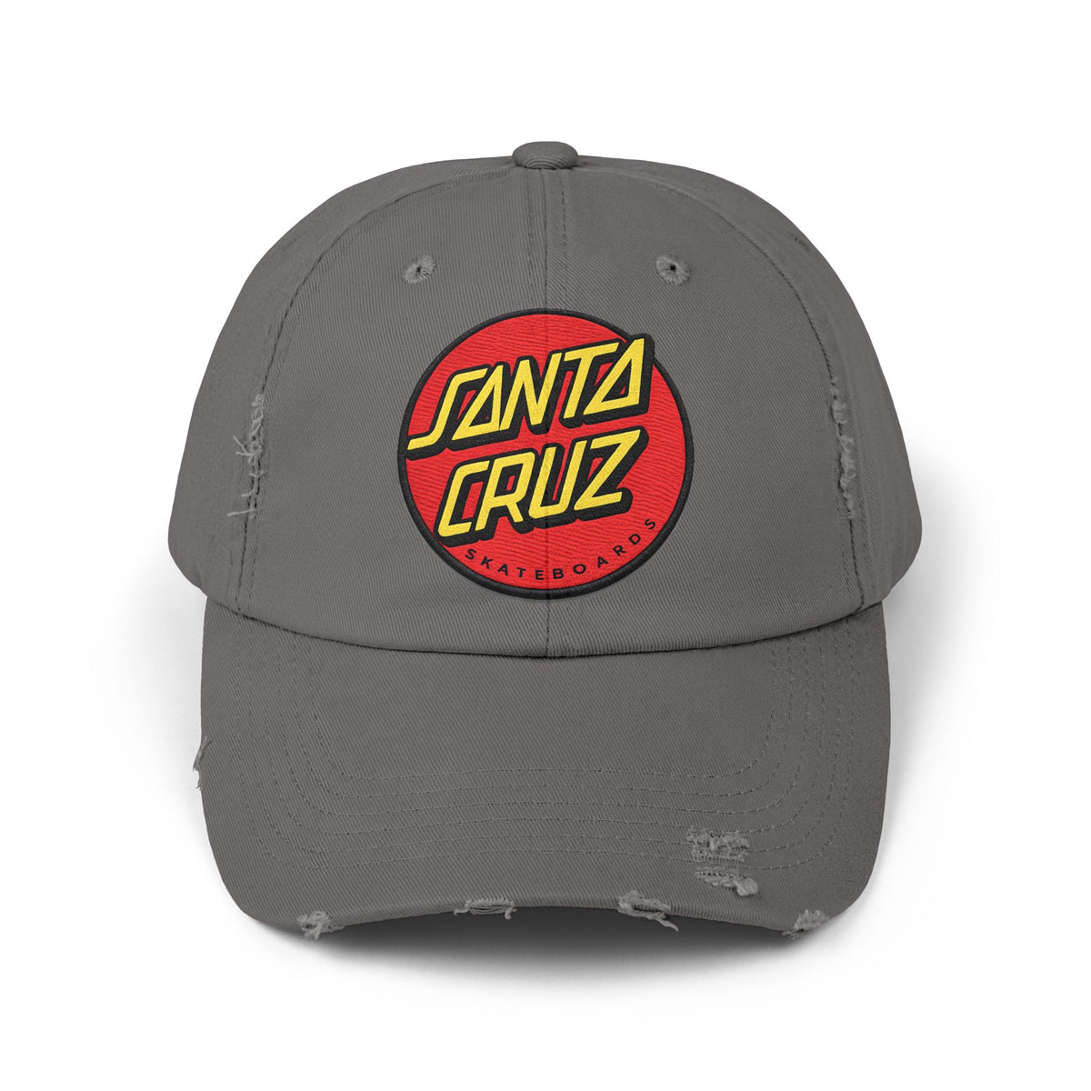 Santa Cruz Logo Distressed Cap – Vintage Skate Dad Hat Hats Printify Nickel One size