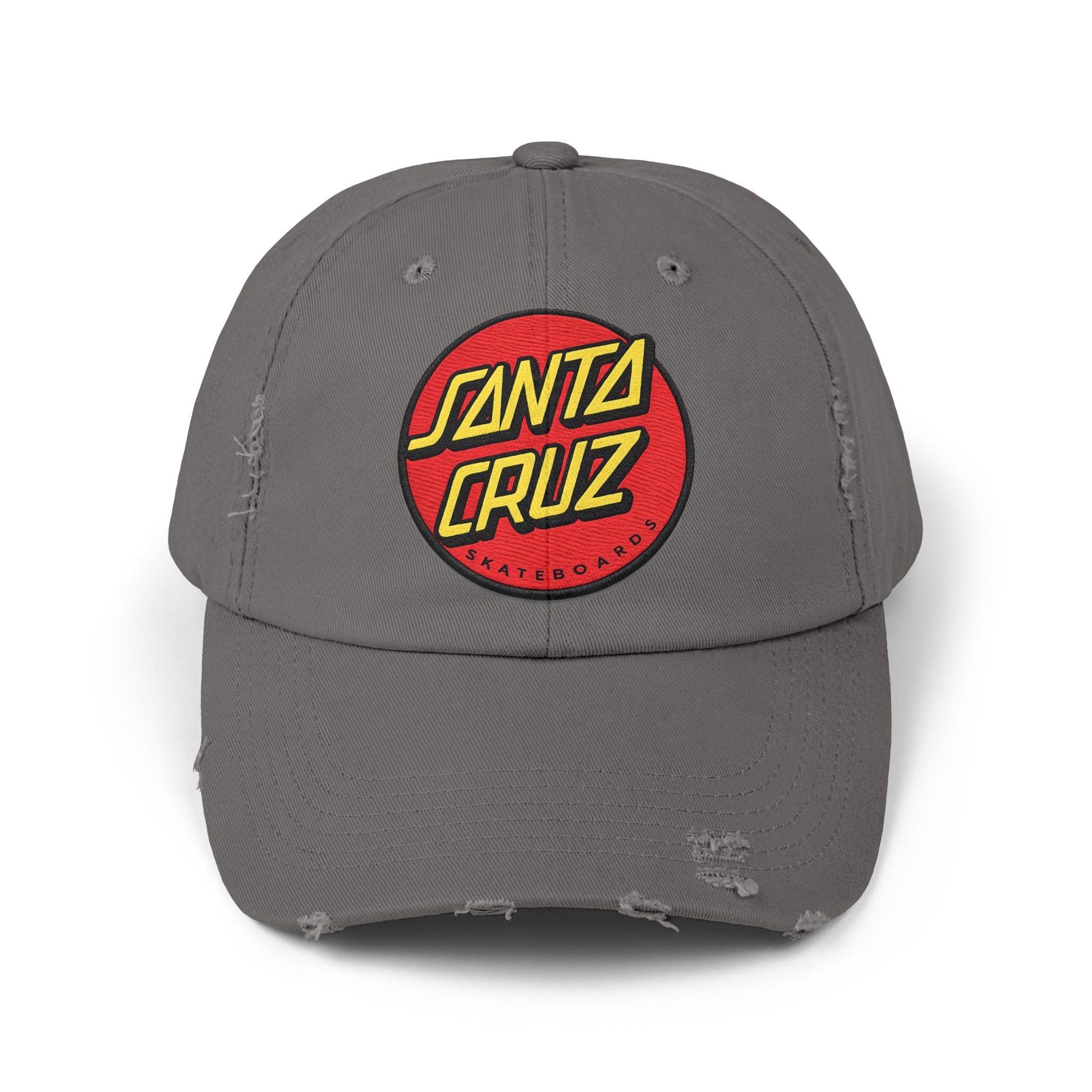 Santa Cruz Logo Distressed Cap – Vintage Skate Dad Hat Hats Printify Nickel One size