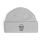 Embroidered Trash Can Cuff Beanie Hats Printify One size Athletic Heather