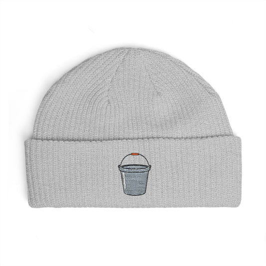 Embroidered Trash Can Cuff Beanie Hats Printify One size Athletic Heather