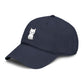 Washed Baseball Cap — Cute White Sitting Cat Embroidered Hat