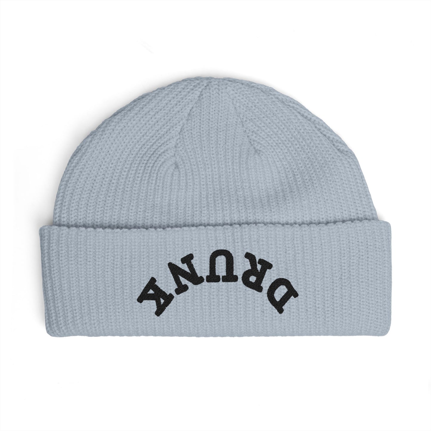 Cuff Beanie — 'DRUNK' Embroidered Cuffed Knit Hat (Streetwear Winter Beanie)