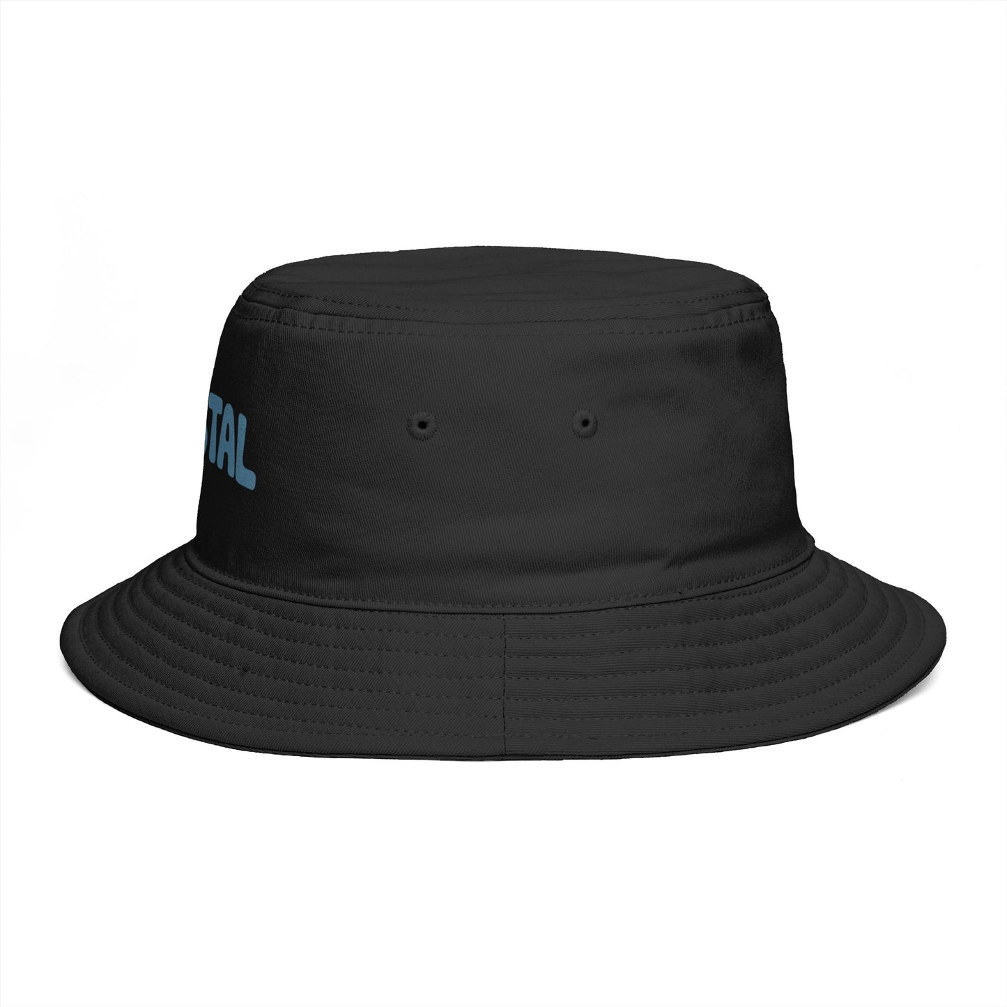 Coastal Bucket Hat — Brown Beach Sun Hat with 'COASTAL' Retro Text Hats Printify