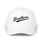 Brothers Dad Cap – Vintage Script Embroidered Baseball Hat Hats Printify White One size