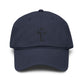 Embroidered Cross Baseball Cap — Washed Cotton Christian Hat Hats Printify One size Navy