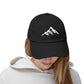 Distressed Mountain Hat — Minimal White Peak Embroidered Cap Hats Printify