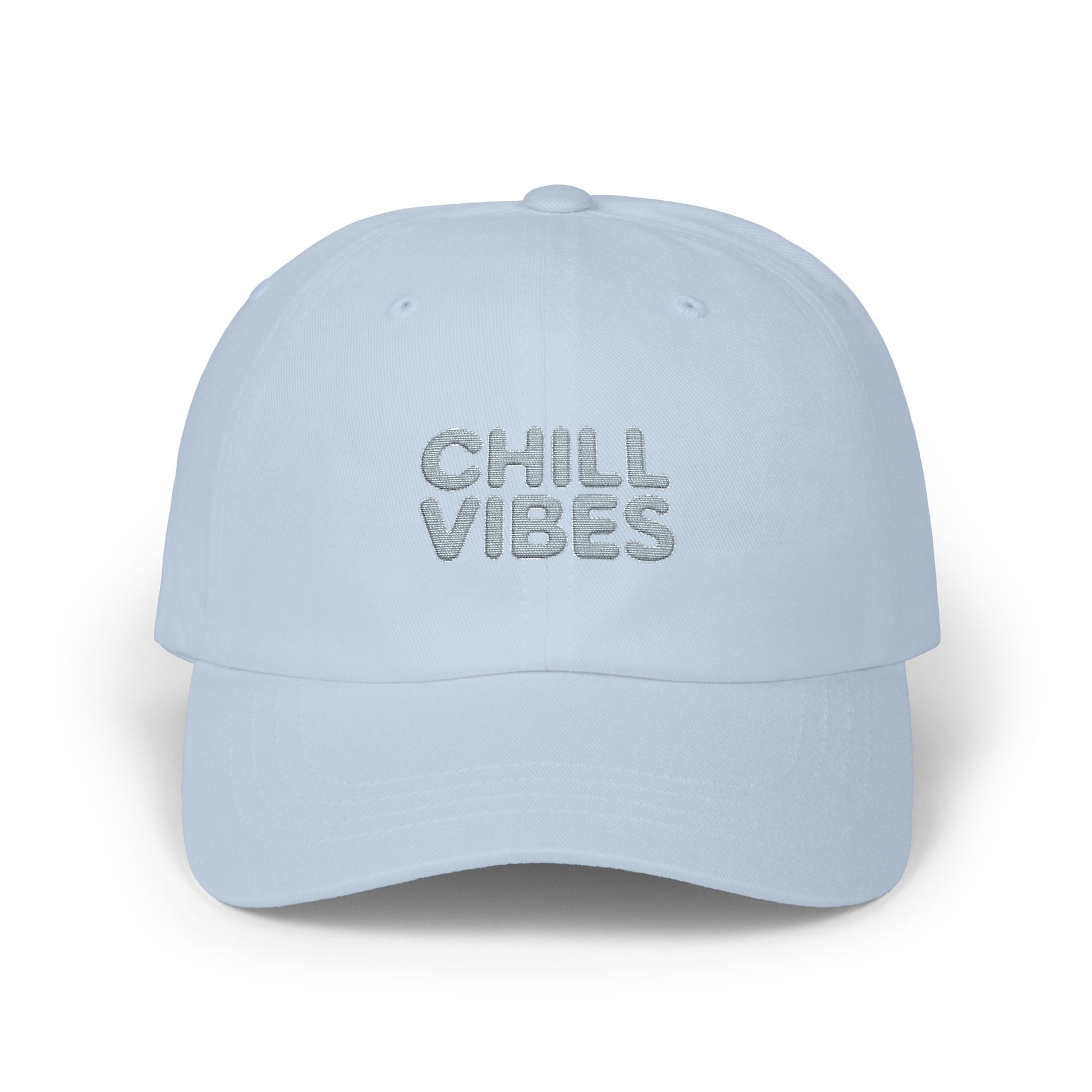 Dad Cap — "Chill Vibes" Embroidered Baseball Hat Hats Printify Light Blue One size