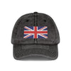 Vintage Union Jack Embroidered Cap Hats Printify One size Black