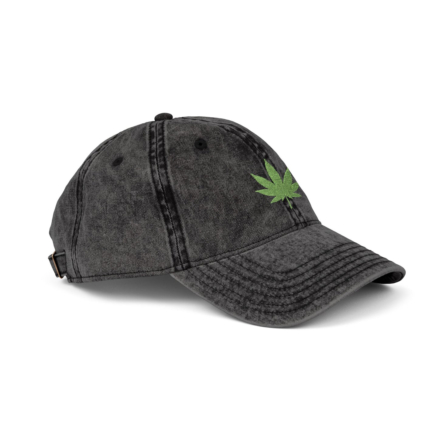 Vintage Embroidered Weed Leaf Cap Hats Printify