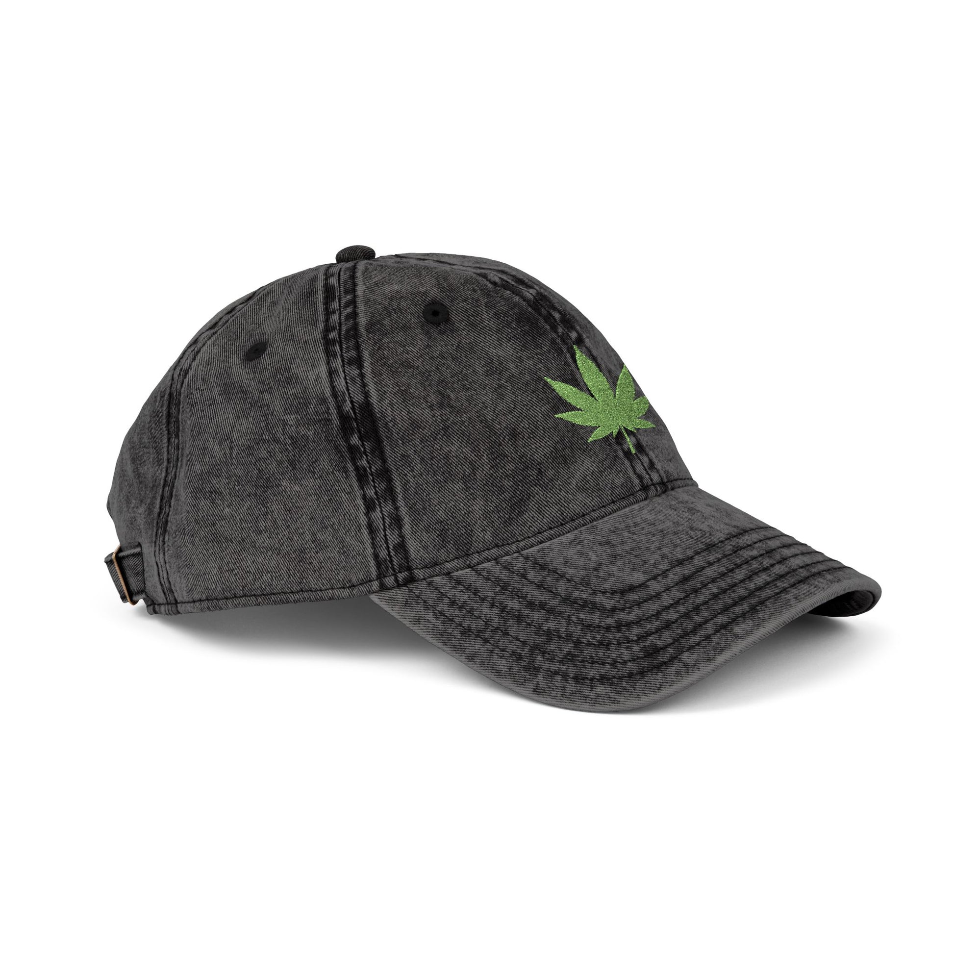 Vintage Embroidered Weed Leaf Cap Hats Printify