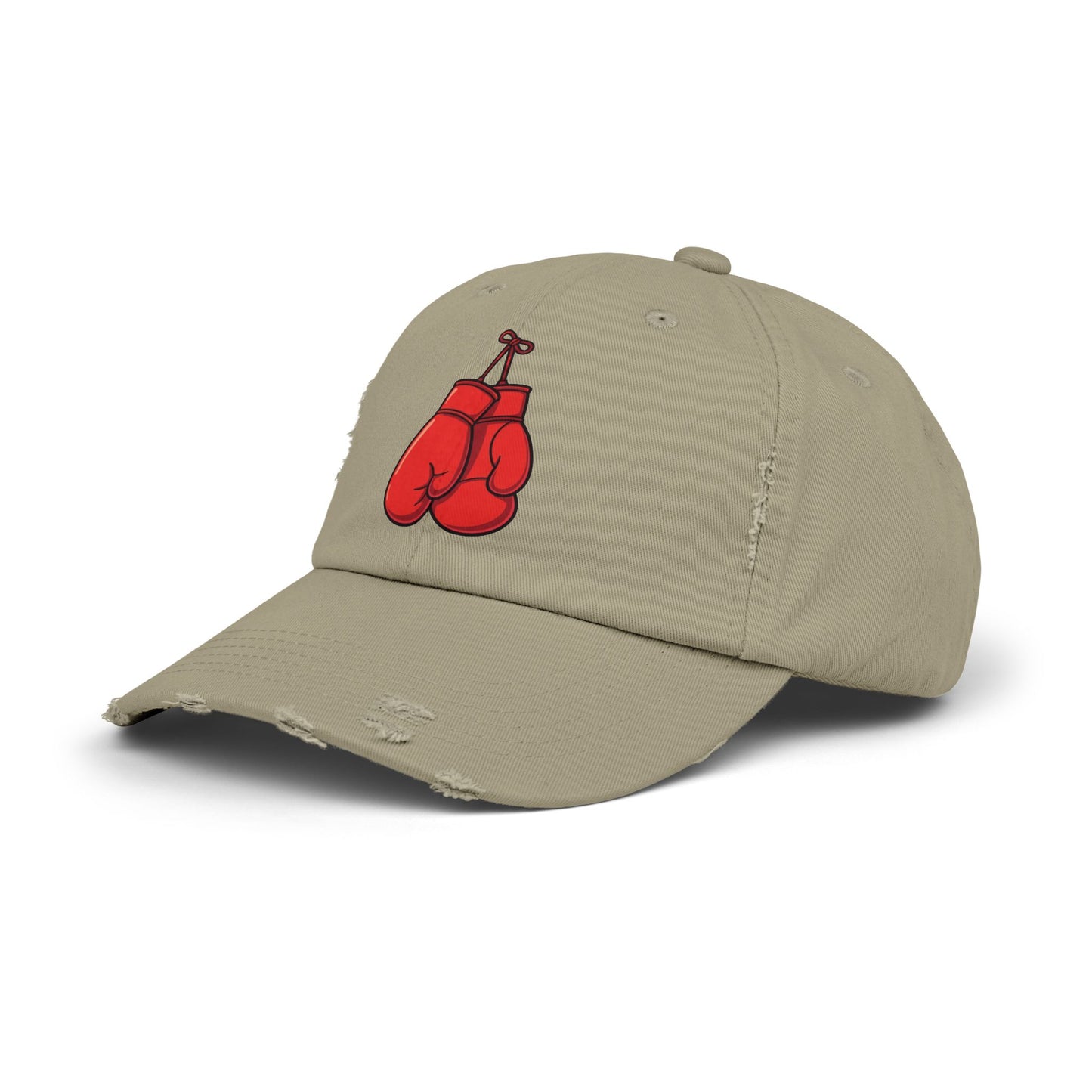 Boxing Gloves Distressed Cap - Red Gloves Dad Hat Hats Printify