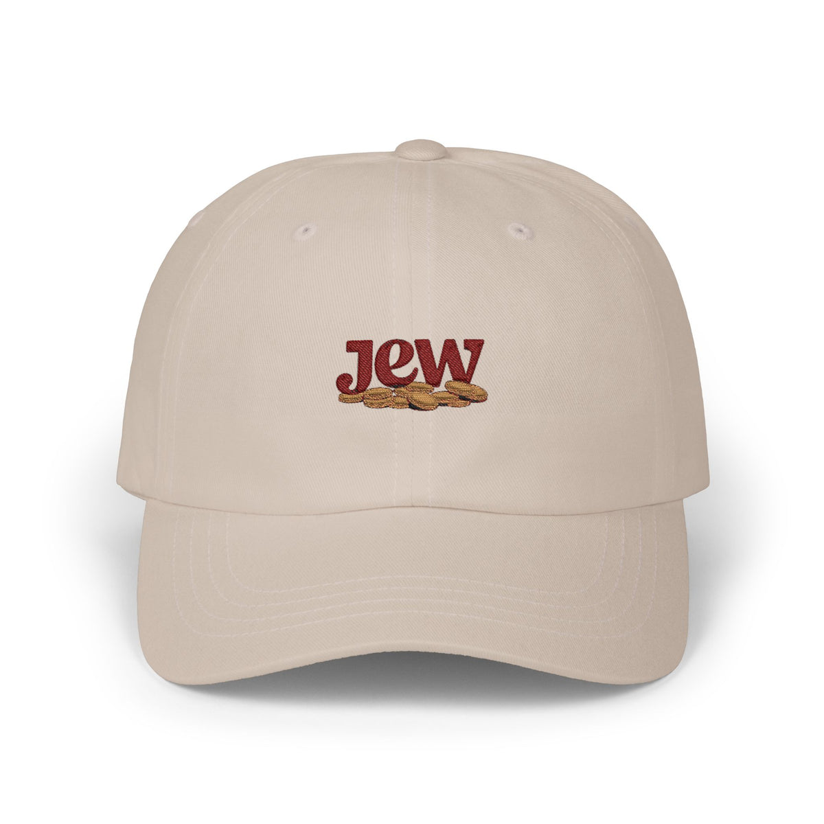 Embroidered 'Jew' Dad Cap — Casual Pride Baseball Hat Hats Printify Stone One size