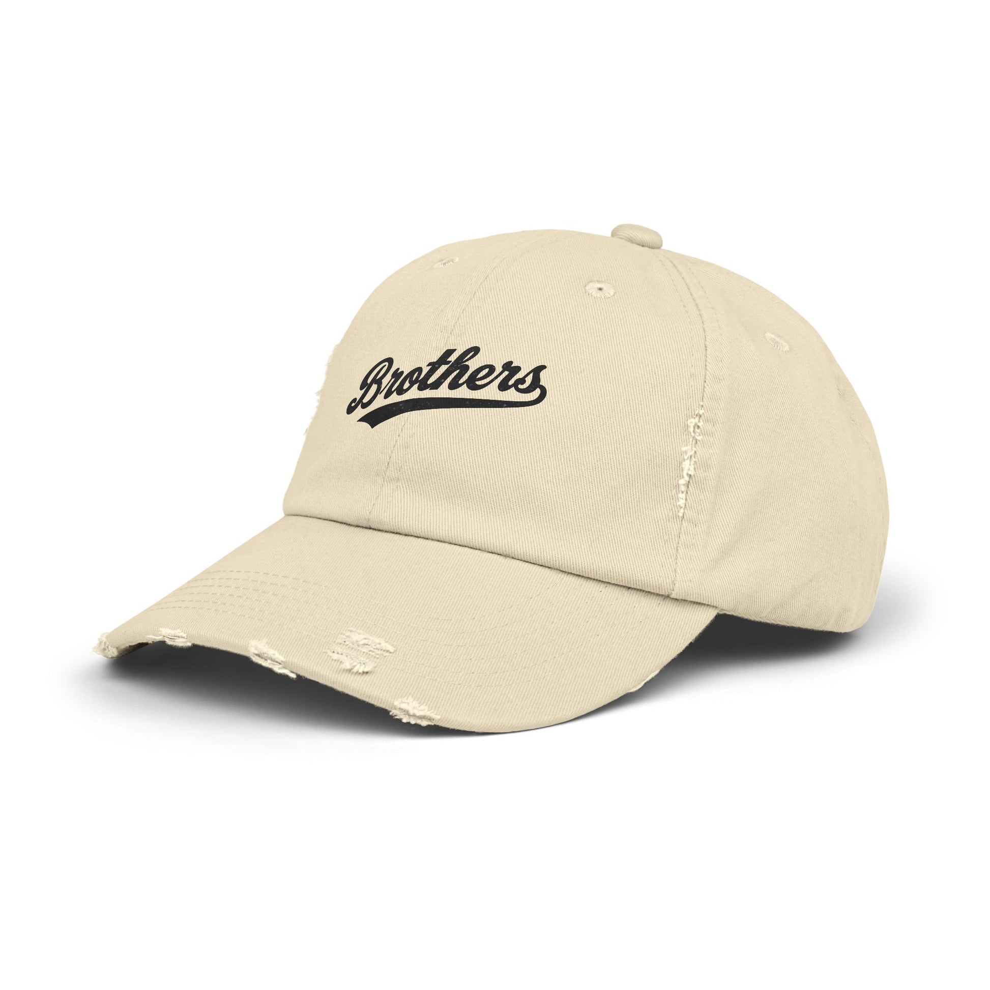 Distressed Baseball Cap — 'Brothers' Embroidered Vintage Dad Hat Hats Printify