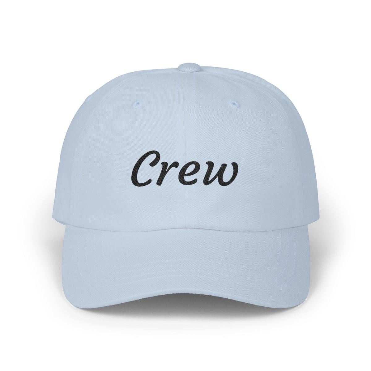Crew Embroidered Dad Cap - Classic White Adjustable Baseball Hat Hats Printify Light Blue One size