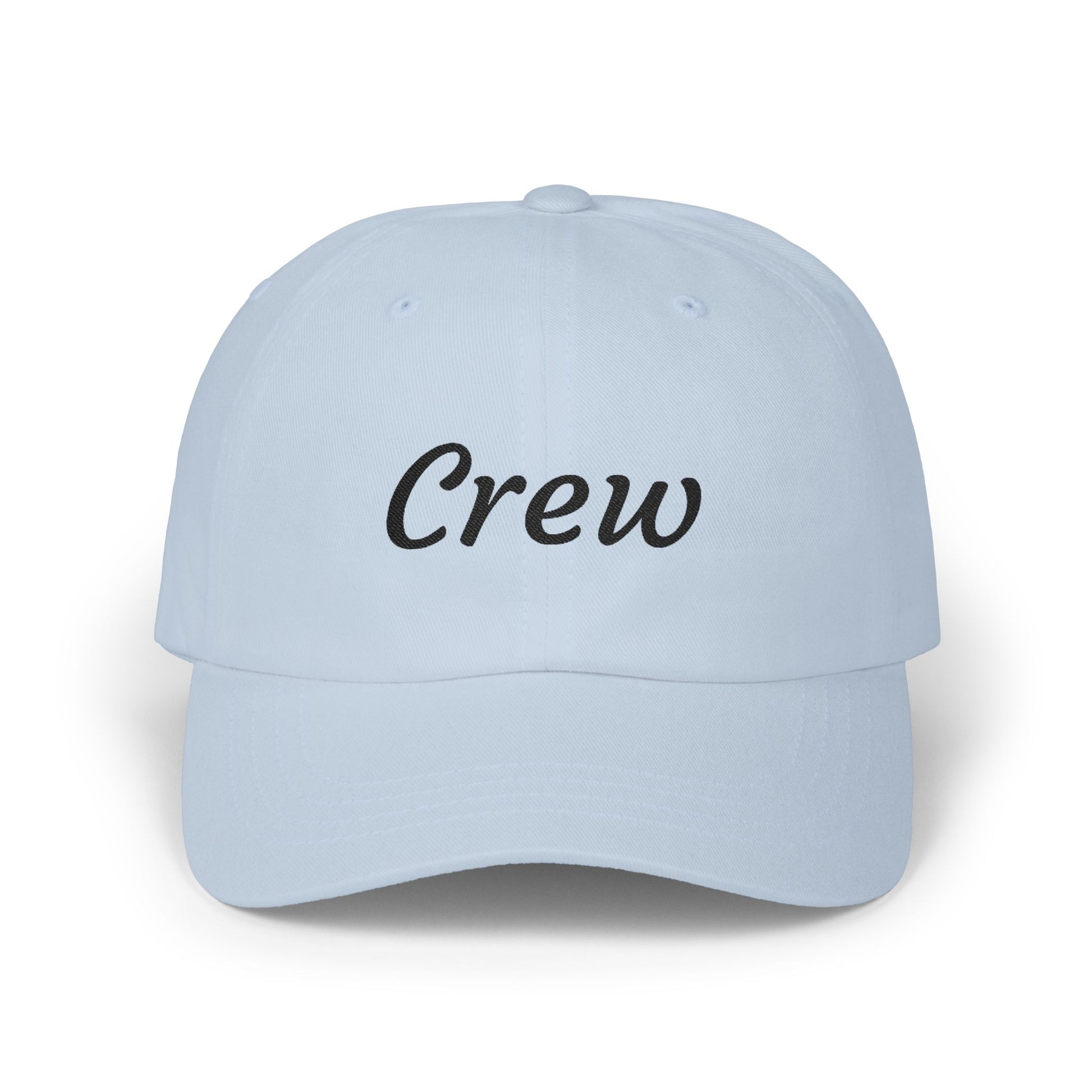 Crew Embroidered Dad Cap - Classic White Adjustable Baseball Hat Hats Printify Light Blue One size
