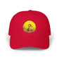 Duck Sunset Dad Cap — Embroidered Duck on Yellow Sun Baseball Hat Hats Printify Cranberry One size