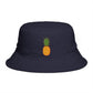 Pineapple Embroidered Bucket Hat — Tropical Summer Sun Hat Hats Printify One size Navy