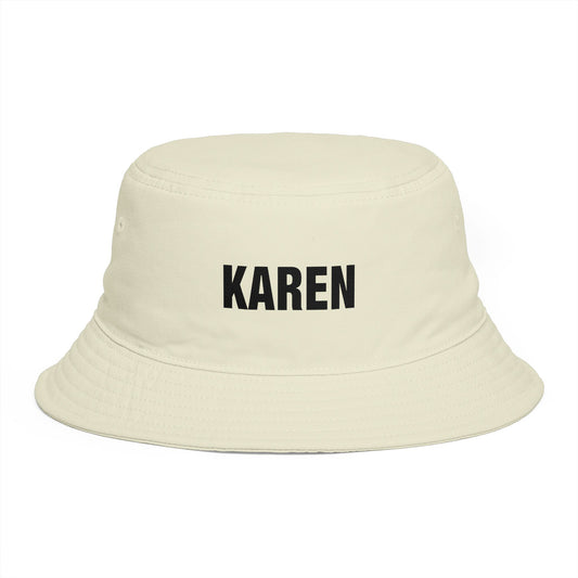 Karen Bucket Hat — Bold Name Embroidered Casual Cotton Sun Hat Hats Printify