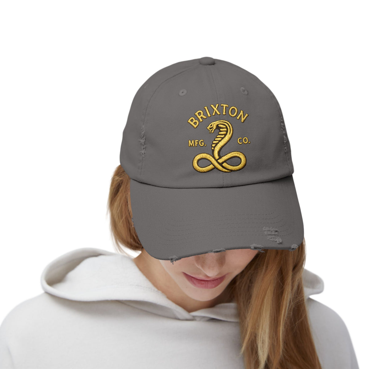 Distressed Brixton Cobra Cap — Vintage Embroidered Snake Hat