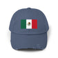 Mexico Flag Distressed Cap — Vintage Mexican Flag Dad Hat Hats Printify Scotland Blue One size